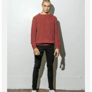 OAK Long Sleeve  Crewneck Men's Sweater Burn out Orange Size XS BNWT